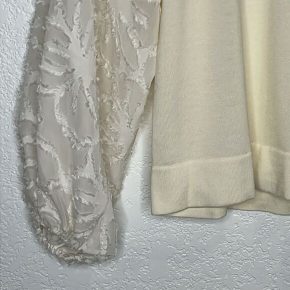 NWT Tanya Taylor Elona Wool Knit Top in Chalk Medium - Picture 6 of 14